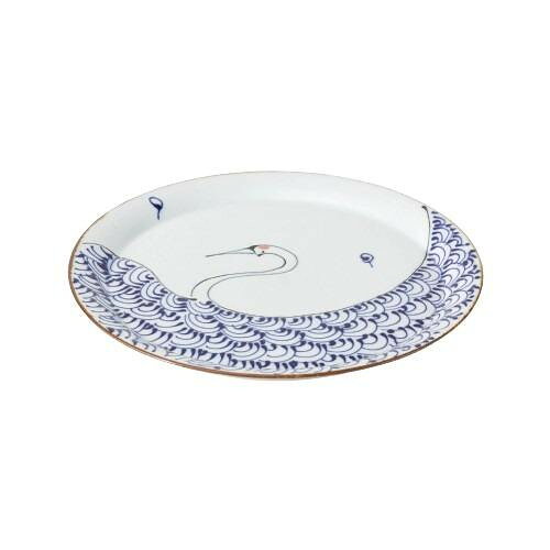 西海陶器 kotohogi 8号丸磁盆 鶴(3)