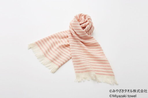 みやざきタオル 今治マフラー シマ レギュラー 160cm×34cm No.2 ピンク みやざきタオル 今治マフラー シマ レギュラー 160cm×34cm No.2 ピンク