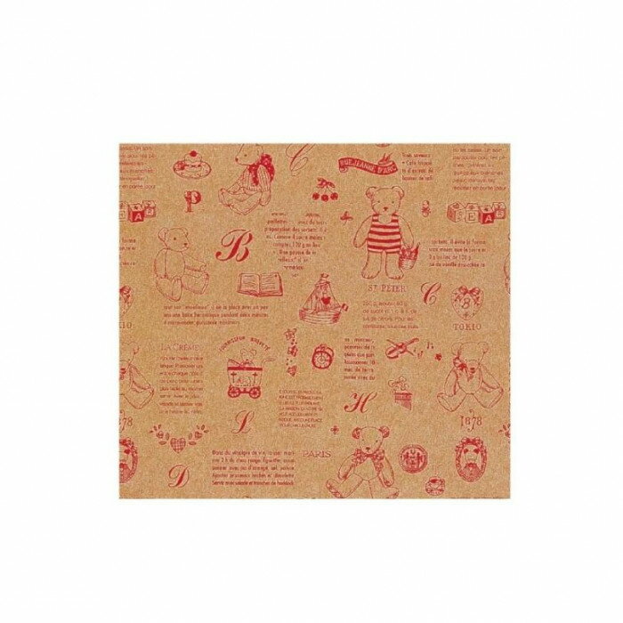 包装紙 ベアコレクション レッド 856 100枚