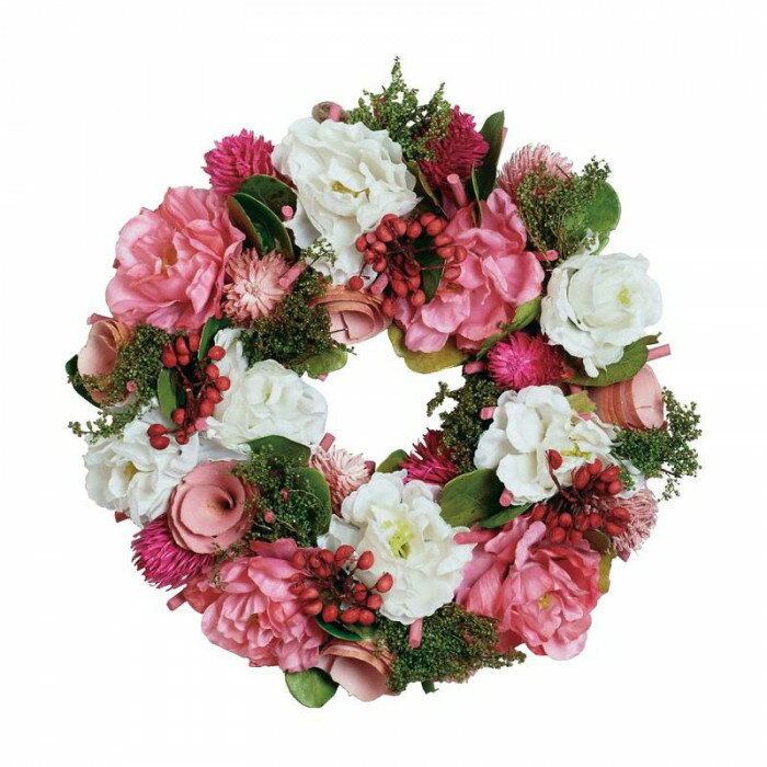 彩か SAIKA Wreath リース Artifical ＆ Natural Wreath　ピンクブルーム　S　CXO-923S