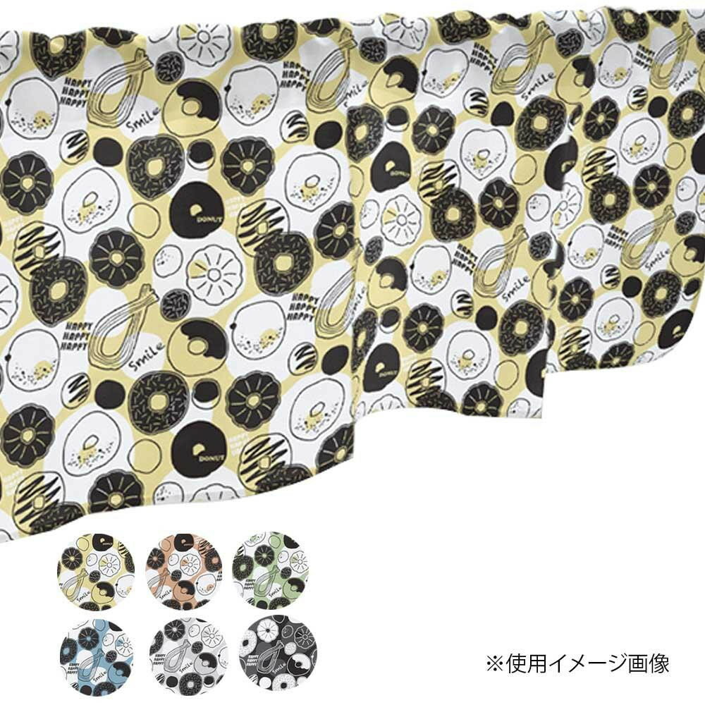 カフェカーテン ドーナツ 800×450mm　黄・40940