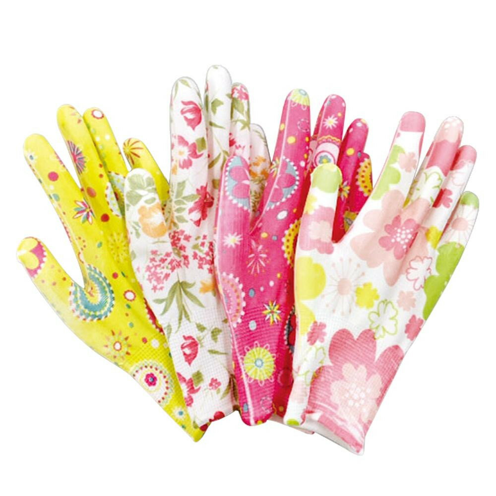 華やか花柄ガーデン手袋 4柄組