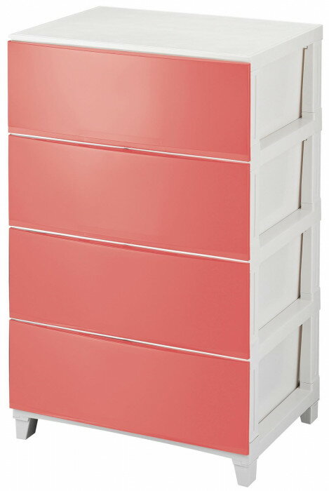 ルームス　シェード　ワイド　4段チェスト　組立式 RSD-S544　SP サンドピンク