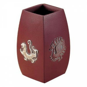 高岡銅器 合金製花瓶　四神獣　赤色　風水花瓶　107-07