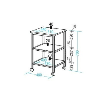 プリンター台 3段 プリンタースタンド　レーザープリンター　a3