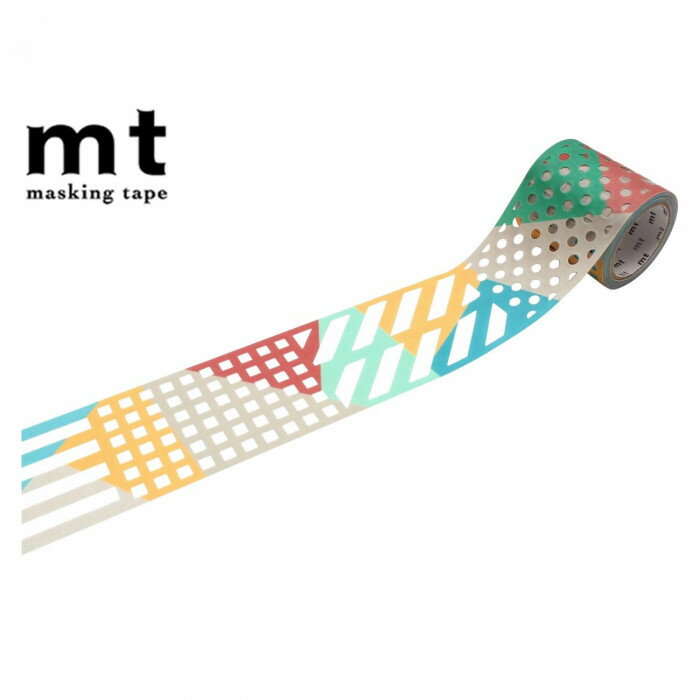 マスキングテープ mt fab 型抜き color ＆ pattern block 幅45mm×3m MTKT1P16