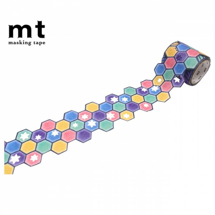 マスキングテープ mt fab 型抜き 星とタイル 幅45mm×3m MTKT1P18