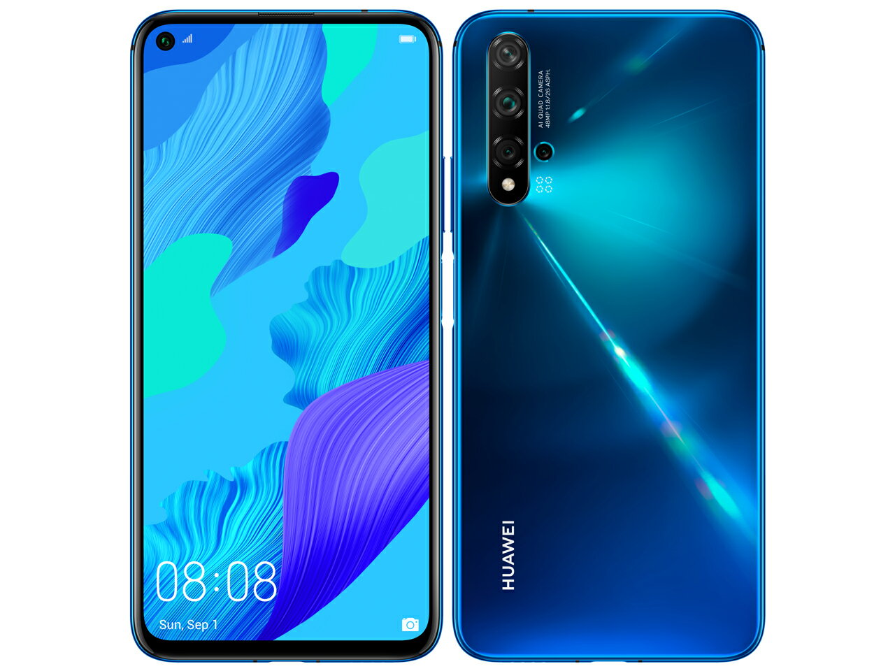 【純正充電器付】本体のみ 未使用品 　HUAWEI NOVA 5T クラッシュブルー YAL-L21　国内SIMフリー版　デュアルSIM対応