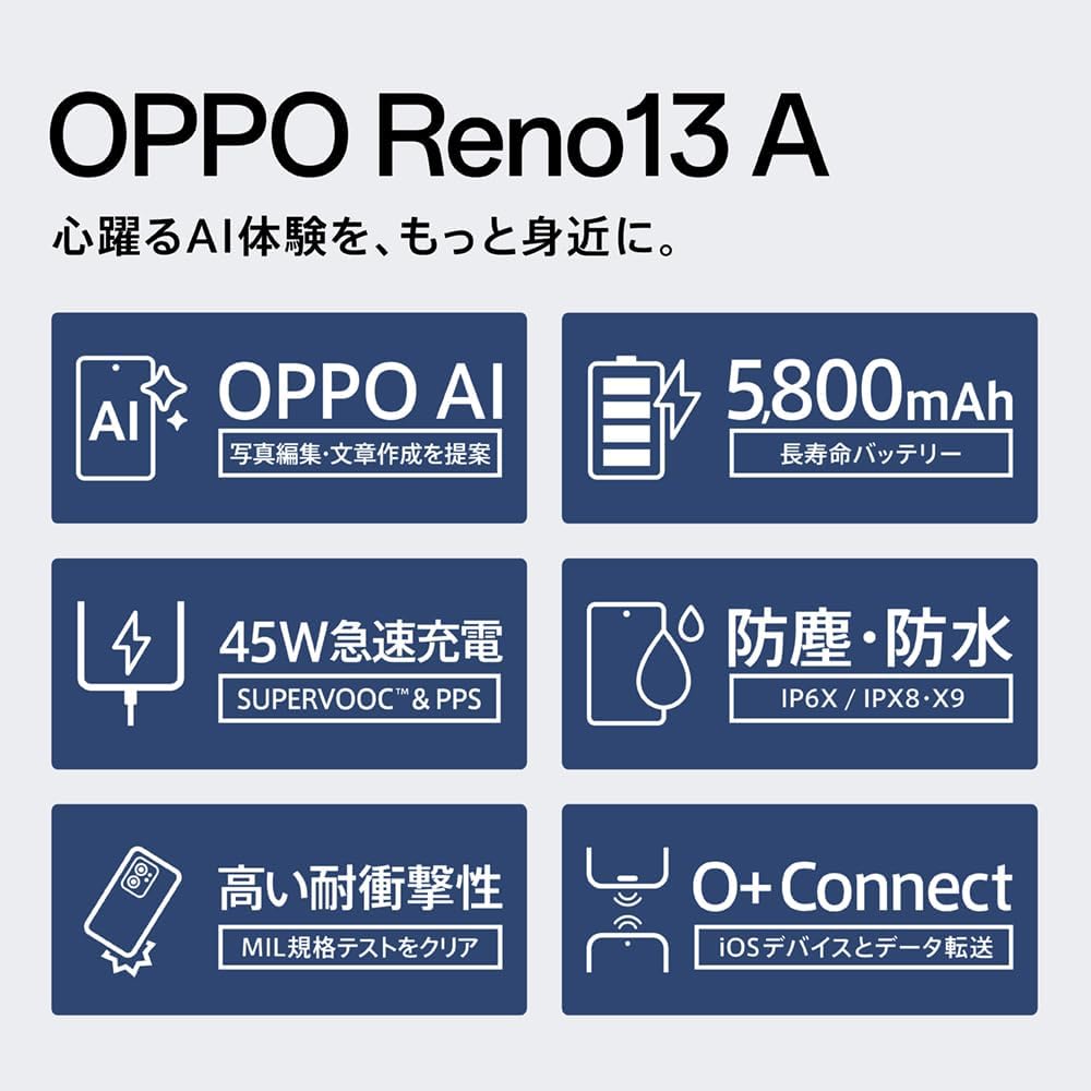 新品未開封　OPPO Reno13 A CPH2699【日本国内量販版】SIMフリー docomo/au/SoftBank/Rakuten Mobile 回線対応 - Image 2