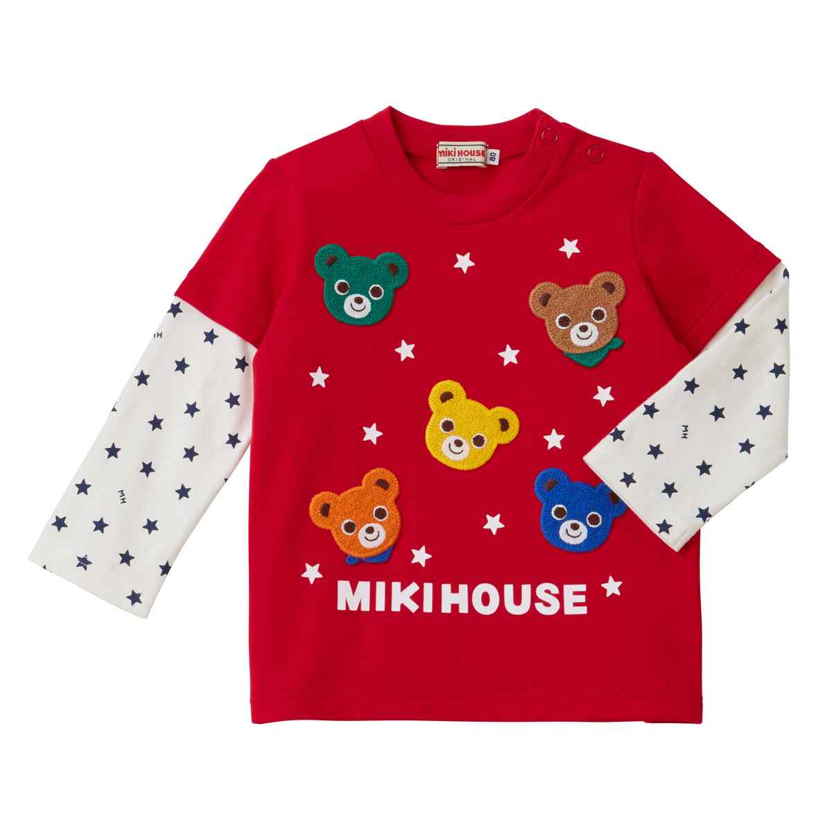 ミキハウス 長袖Tシャツ ベビー 子供 キッズ 男の子 女の子 80-100cm mikihouse 10-5211-828　20p11　mkp11