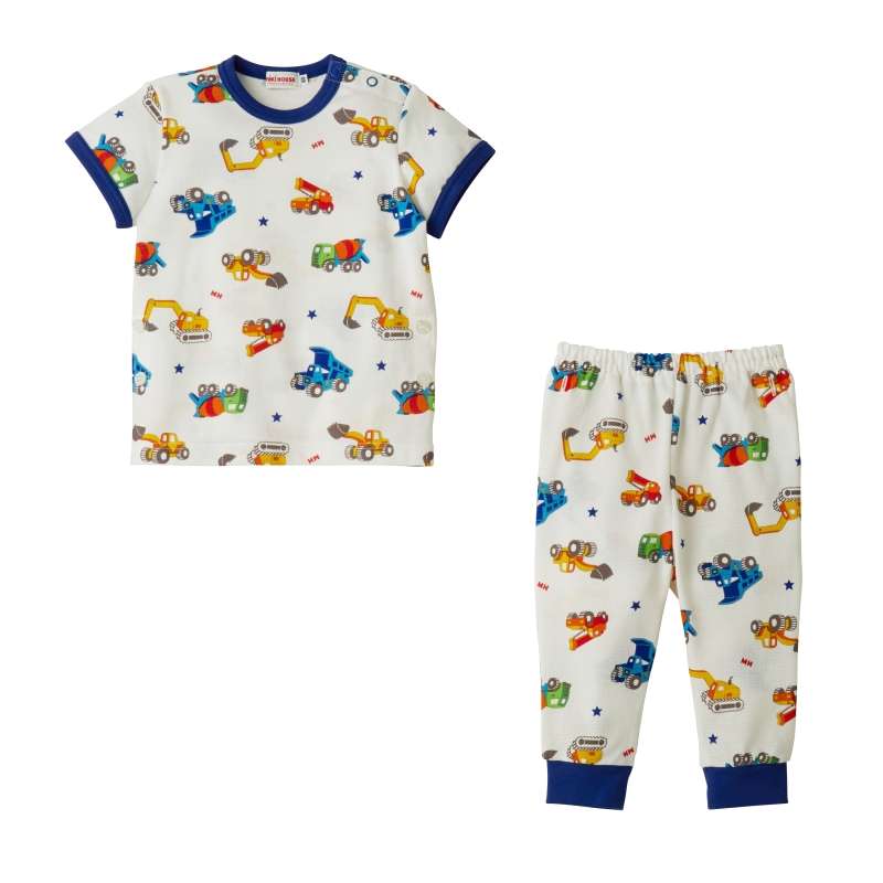 ミキハウス 半袖パジャマ 働くくるま (80-140cm) mikihouse【12-7302-823】