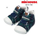 ミキハウス mikihouse ブラックウォッチ柄ファーストベビーシューズ (11.5-13cm) 靴 ファーストシューズ シューズ 新生児 出産祝い ベビー 赤ちゃん 子供 男の子 女の子 【13-9301-458】