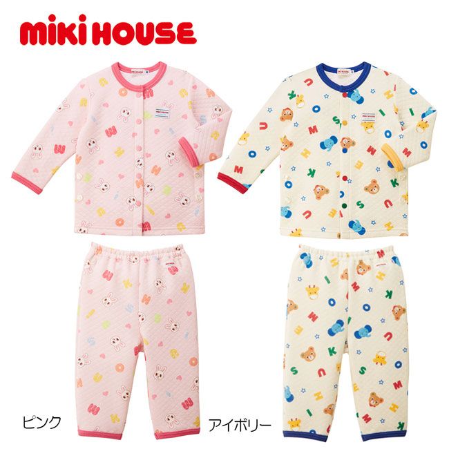 楽天Pockybearミキハウス mikihouse 長袖パジャマ （80cm-130cm） パジャマ ナイトウェア ルームウェア 長袖 寝巻 総柄 秋 冬 ベビー キッズ 子供 男の子 女の子【13-7309-494】