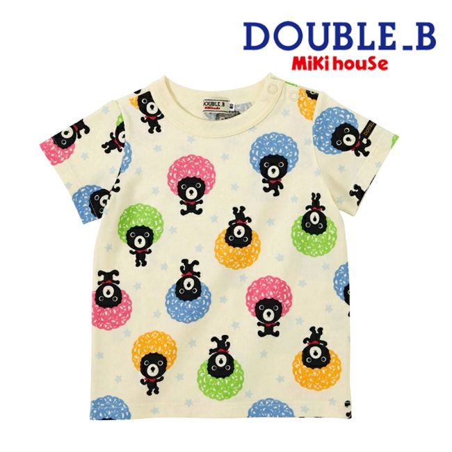 【セール30%OFF】ミキハウス mikihouse ダブルビー アフロヘアBくん 半袖Tシャツ 半袖 総柄 星柄 春 夏 ベビー キッズ 子供 男の子 女の子 (80-100cm) DOUBLE_B 【62-5217-573-80】のサムネイル