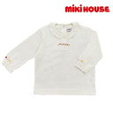 【セール30%OFF】ミキハウス mikihouse 刺繍ロゴ 長袖Tシャツ (80-100cm) トップス 長袖 刺 ロゴ 丸襟 襟付き かわいい ベビー 幼児 キッズ 子供 女の子【13-5210-574】