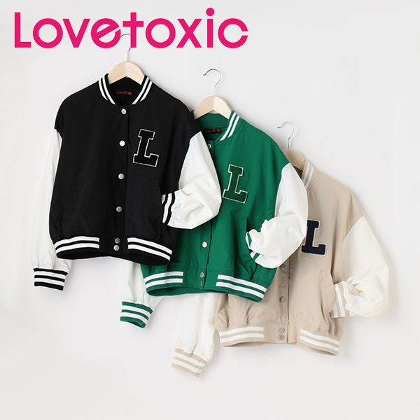 【4/23〜20%OFFクーポン対象】【10%OFFクーポン対象】ラブトキシック スタジャン〈M・L(150cm・160cm)〉 アウター ジャンパー はおり ビッグシルエット オーバーサイズ ジュニア 子供 女の子 Lovetoxic【8331303】のサムネイル