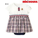 ミキハウス mikihouse ベアショートオール（70cm・80cm） ベビー服 子供服 ロンパース 女の子 クマ 半袖 プレゼント ギフト 出産祝い 贈り物 