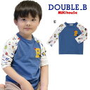 【セール30%OFF】ミキハウス ダブルビー mikihouse Tシャツ (80・90) 男の子 子供 子供服 キッズ 長袖 アルファベット柄 総柄 天竺素材【61-5202-826】 【mhs】 【salew】