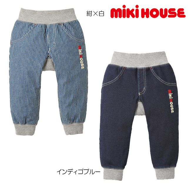 楽天Pockybear【楽天スーパーセール10％OFF】ミキハウス mikihouse ミキハウスロゴパンツ （70cm-110cm） パンツ ボトムス デニム ストレッチ ロゴ 人気 ベビー 赤ちゃん キッズ 子供 男の子 女の子【10-3203-494】 [wi-s