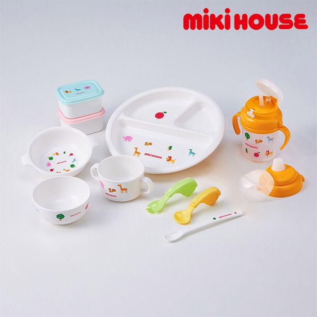 ミキハウス  ベビー食器 ミキハウス mikihouse テーブルウェアセット 食器　離乳食 ごはん 出産祝い お祝い プレゼント マグ スプーン フォーク ライスボウル プレート セット ベビー 赤ちゃん 男の子 女の子 【46-7125-823】