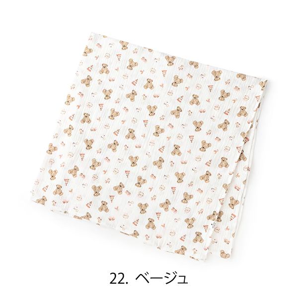 プティマイン ガーゼおくるみ (F) おくるみ ガーゼ ガーゼタオル 沐浴 防寒 リボン クマ 木馬 花柄 総柄 出産準備 出産祝い 誕生日 お祝い プレゼント ベビー 赤ちゃん 男の子 女の子 petit main 【9653529】 3