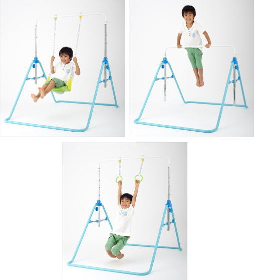 あそびが運動!折りたたみブランコ鉄棒