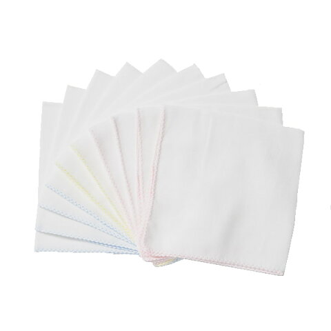 【送料無料メール便代引不可】【沐浴用品】ガーゼハンカチ 10枚入 無地 17-61051 【定番】シンク・ビー