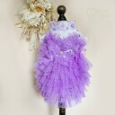 犬服 春 ワンピース ドレス チュール リボン ウェディングドレス パーティードレス 豪華 お姫様 プリンセス 結婚式 お祝い 記念パーティー 小型犬 犬の服 ...