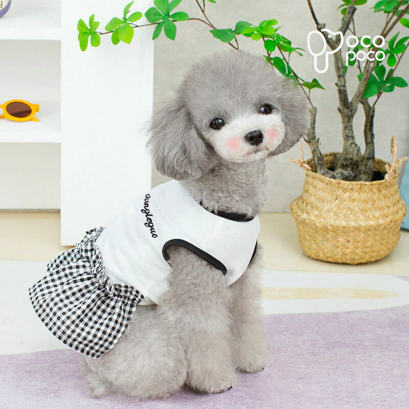 犬服 ドッグウェア ペットウェア ワンピース チェック柄 お出かけ お散歩 犬の服 ...