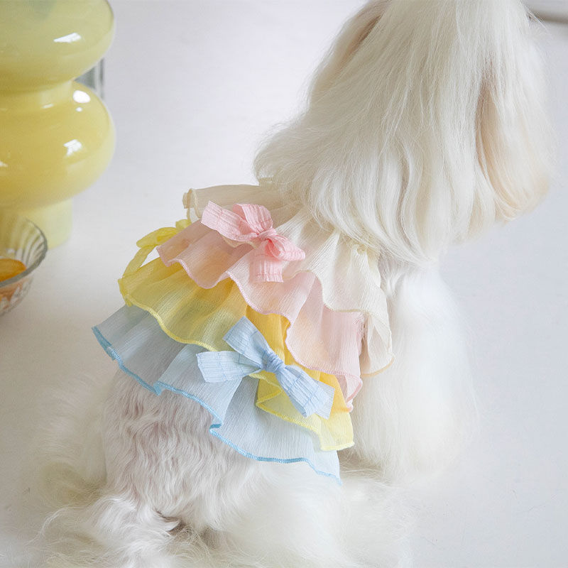 楽天職人手作り犬服のポコポコ犬服 春夏 ワンピース キャミワンピース かわいい 涼しい ワンピース 小型犬用 女の子 ペット服 お出かけ ティアード 可愛い ドッグウェア ペットウェア お散歩 犬 ペット用スカート おしゃれ【着用動画付き】