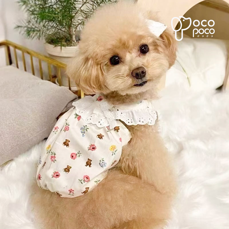 犬服 ワンピース 涼しい 薄手 綿質 柔らかい 小型犬 ドッグウェア ノースリーブ 袖...