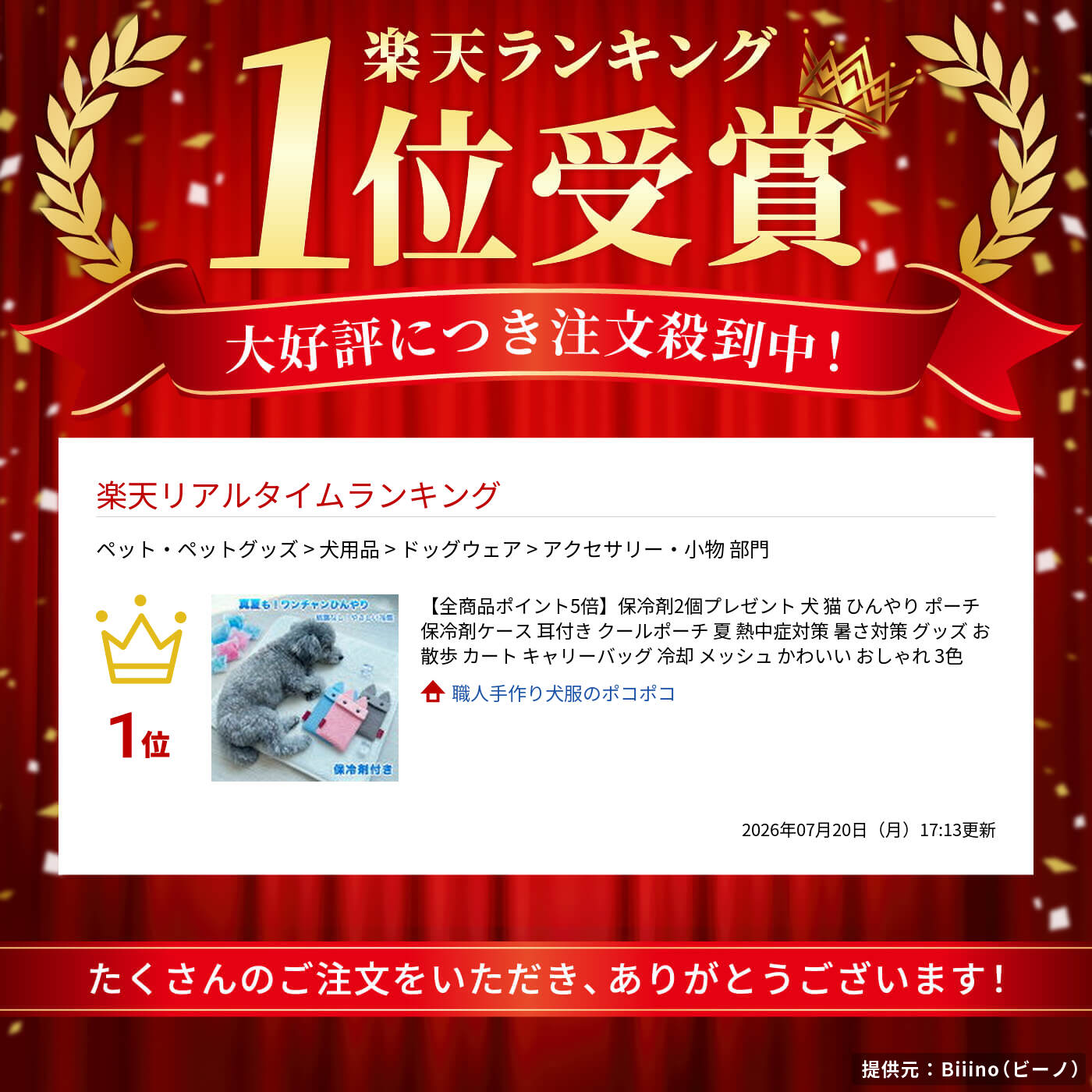 保冷剤2個プレゼント 犬 猫 ひんやり ポーチ 保冷剤ケース 耳付き クールポーチ 夏...