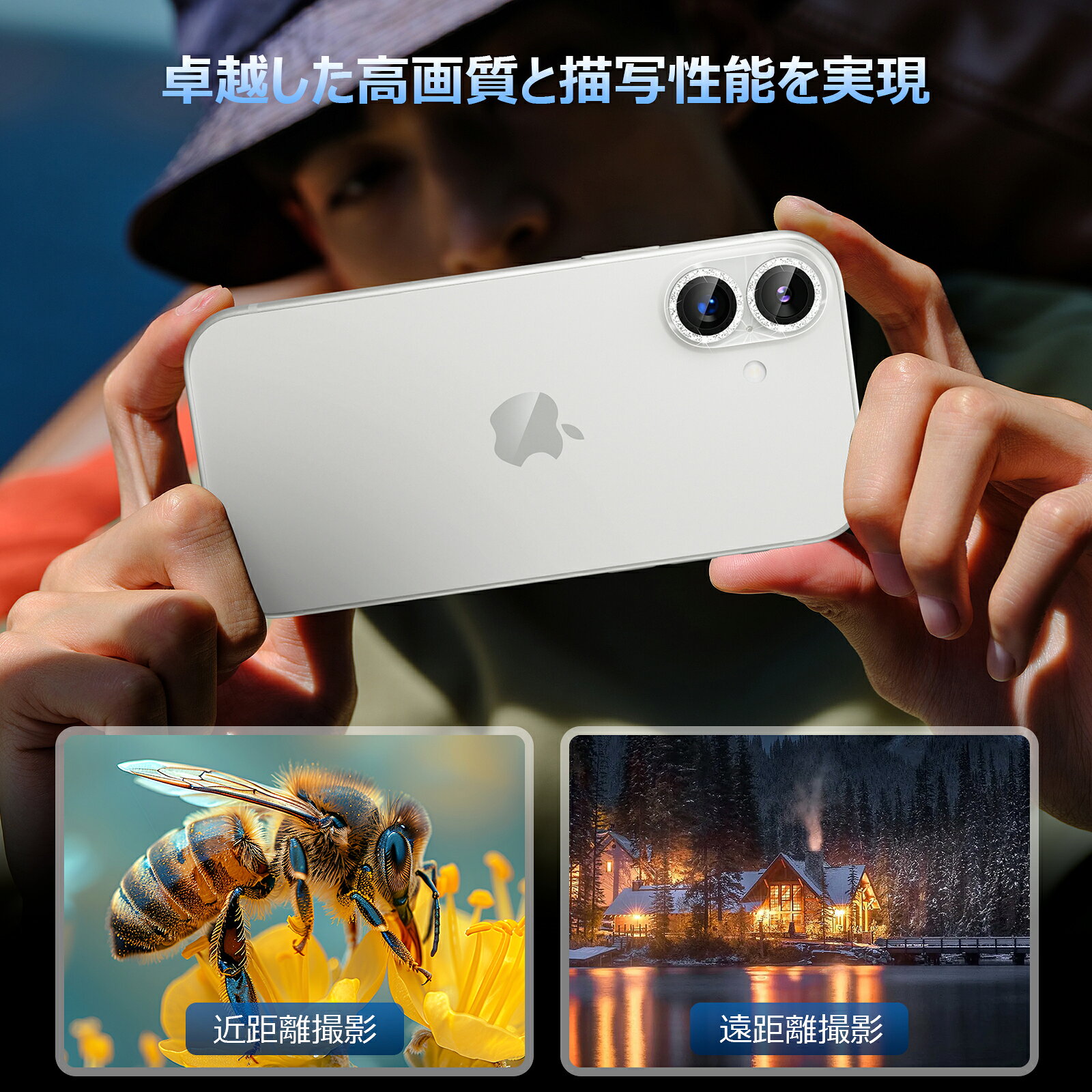 【控えめラメ入り】iphone18pro カメラ保護 フィルム iphone duo カメラカバー キラキラ iPhone17pro カメラカバー iPhone17 カメラ保護 カバー 15/15plus カメラ保護 16ProMax レンズカバー キズ防止高透過率 9H Podick直営店 yt-sfgk podick-10000000 Podick楽天市場店 サンプル画像3