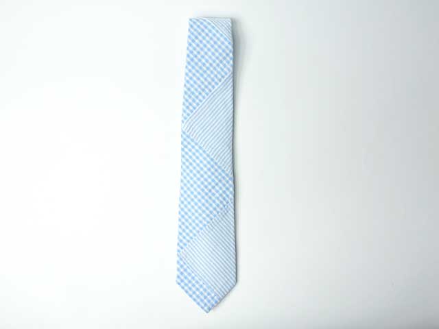 【Brooks Brothers/ブルックスブラザーズ】クレイジーパターン・ギンガムチェック×ストライプ・コットンタイ　（made in NEW YORK）