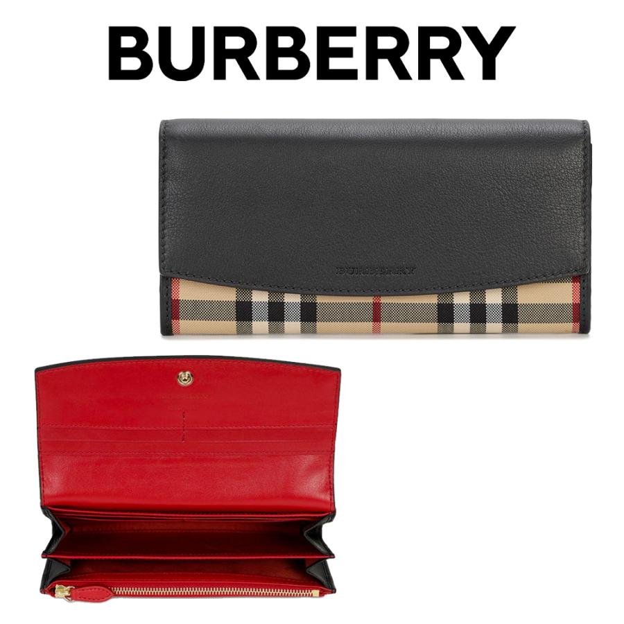 バーバリー 長財布 レディース バーバリーBURBERRY レディース 長財布 ウォレット 3930748 00100 BLACK ブラック 海外輸入新古品