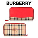 バーバリーBURBERRY レディース チェック ウォレット 長財布 3930325 60940 CORAL-RED レッド 海外輸入新古品