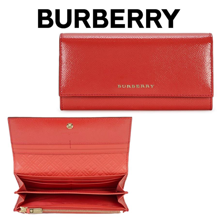 バーバリー 長財布 レディース バーバリーBURBERRY レディース 二つ折り 長財布 ウォレット 3930472 60940 CORAL-RED レッド 海外輸入新古品