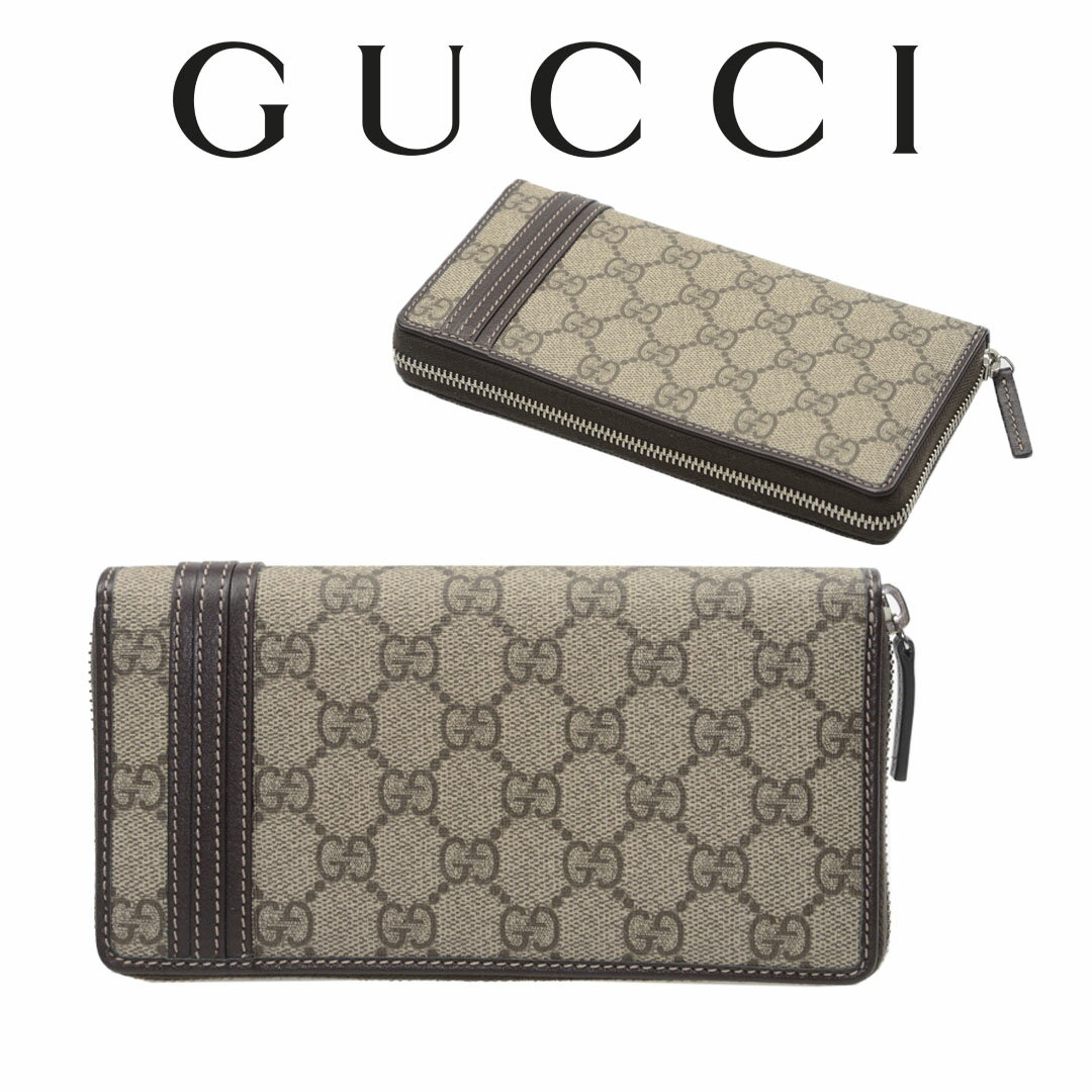 グッチ 長財布（メンズ） グッチ GUCCI メンズ WEB ラウンドファスナー長財布 308009 KGD6N 9643グッチシマ 海外輸入新古品