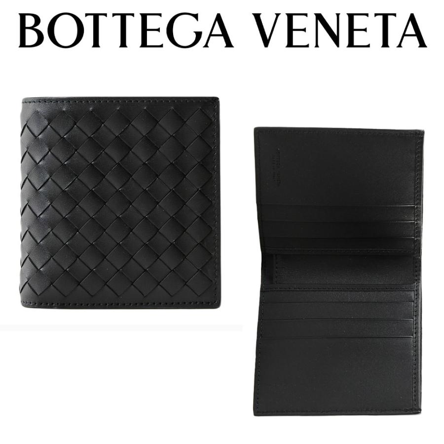 ボッテガヴェネタ 二つ折り財布（メンズ） ボッテガ ヴェネタ BOTTEGA VENETA メンズショートフォールドウォレット 2つ折り財布 222338 V4651 1000 小銭入れなし 海外輸入新古品