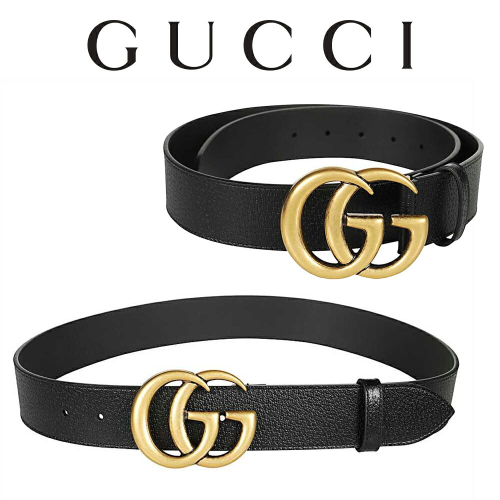 グッチ GUCCI GGマーモント ダブルG Gバックル ブラック レザーベルト406831 DJ20T 1000 海外輸入新古品