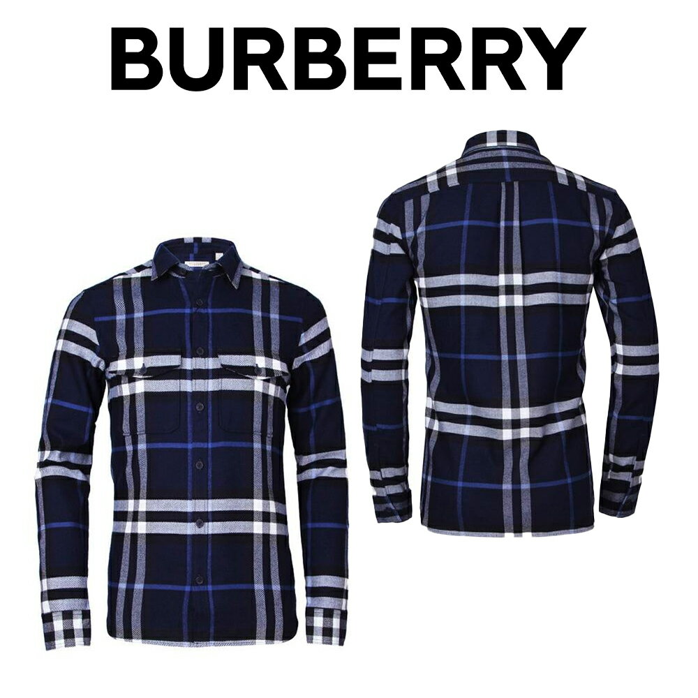 バーバリーBURBERRY メンズ ダークブルー シャツ 3942162 4100B NAVY 海外輸入新古品