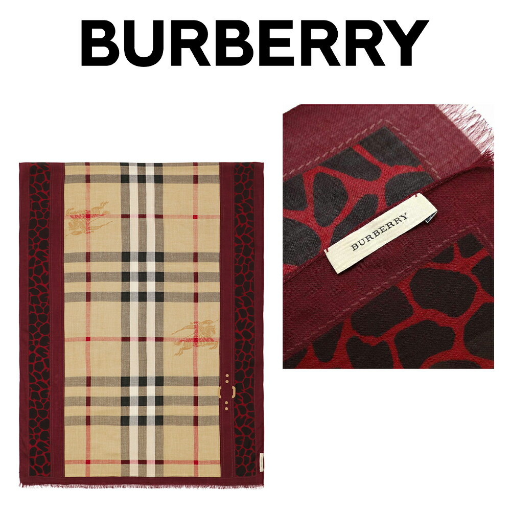 バーバリー マフラー（レディース） バーバリーBURBERRY レディース マフラー 3943326 6073P BLOOD-RED 海外輸入新古品