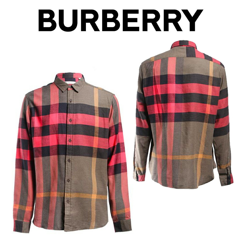 バーバリーBURBERRY メンズ チェック シャツ 3930299 3105B MILIT-OLI 海外輸入新古品