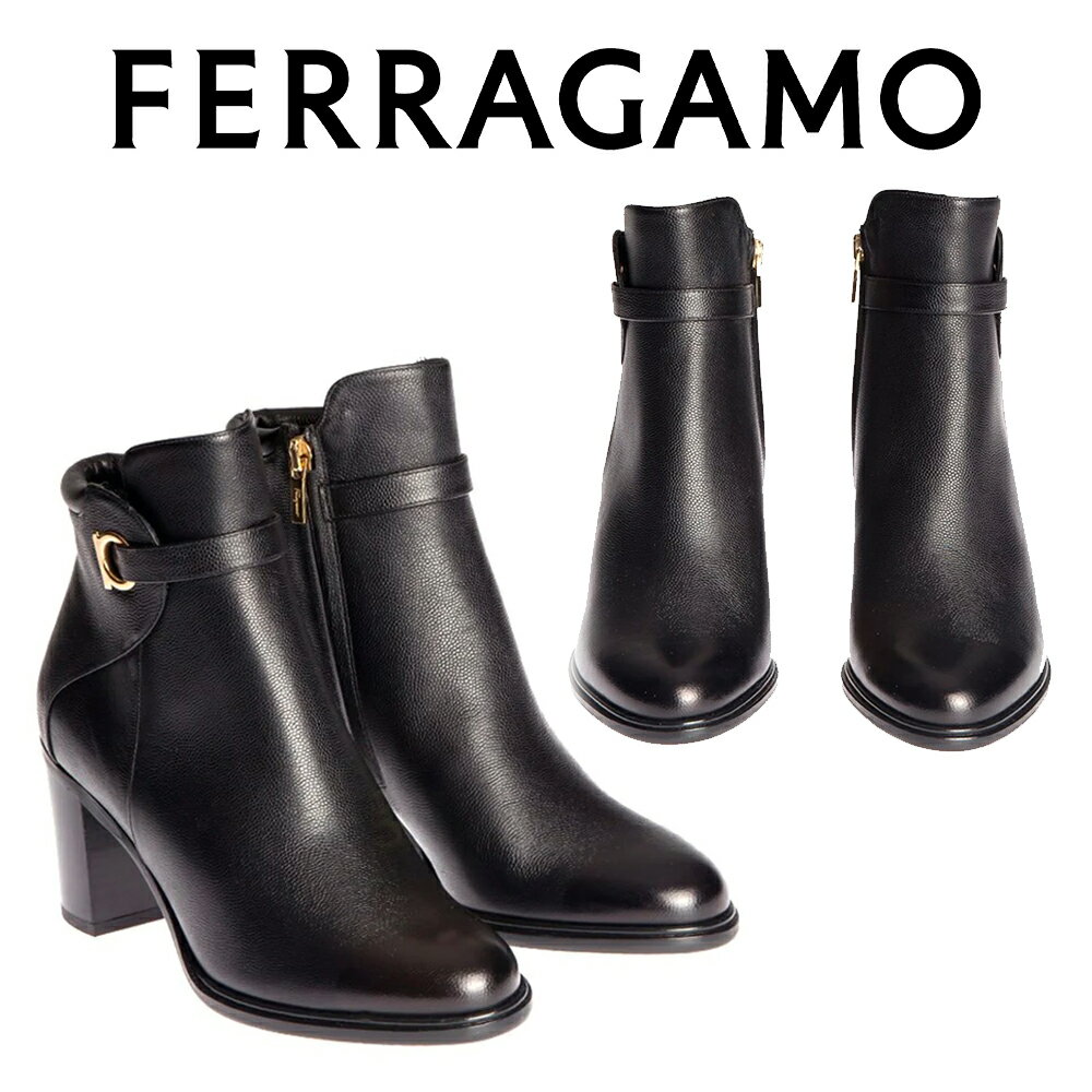 フェラガモ FERRAGAMO レディース アンクル ブーツ 0645073 FLORIAN NERO 海外輸入新古品