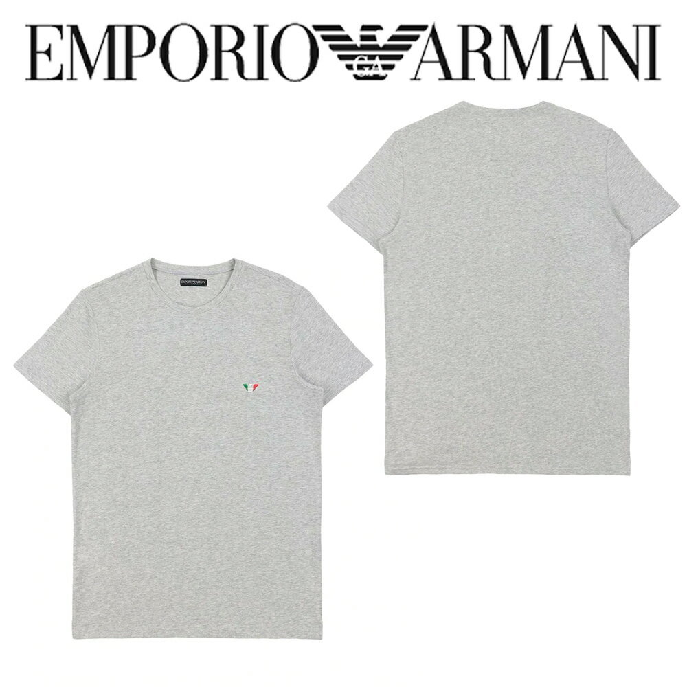 EMPORIO ARMANI メンズ ロゴ プリント クルーネック Tシャツ 110853 6P510 00048 海外輸入新古品