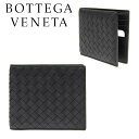 ボッテガ・ヴェネタ 二つ折り財布（メンズ） ボッテガ ヴェネタ BOTTEGA VENETA メンズ 二つ折り財布 メンズ ブラック 札入れ 113993 V4651 1000 海外輸入新古品