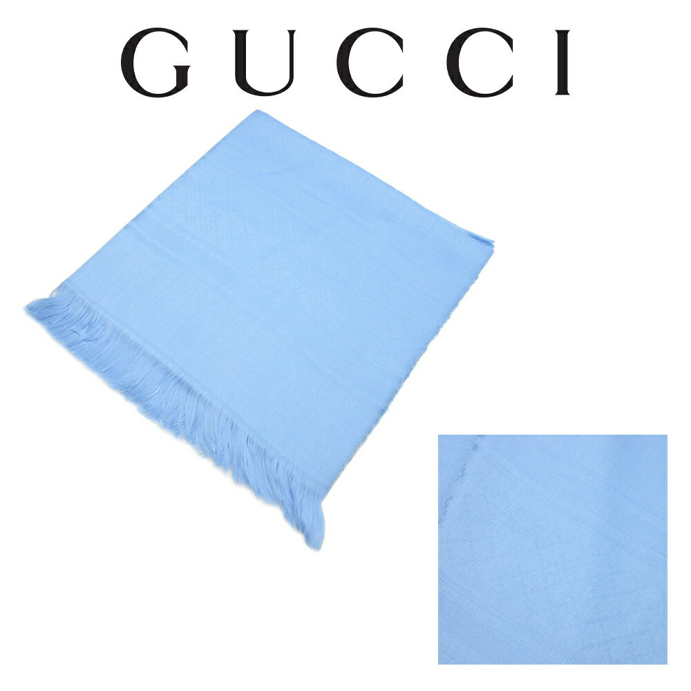 グッチ マフラー（レディース） グッチ GUCCI マフラー 201494 3G869 4900 ウール ブルー 海外輸入新古品