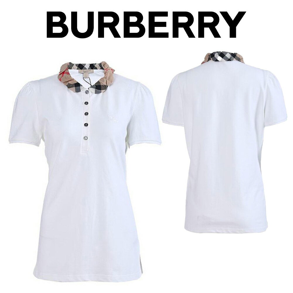 バーバリーBURBERRY レディース ポロ シャツ 3847355 10000 WHITE 海外輸入新古品