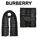 バーバリーBURBERRY ウール マフラー 3551800 0120C DARK-CHARCOAL 海外輸入新古品