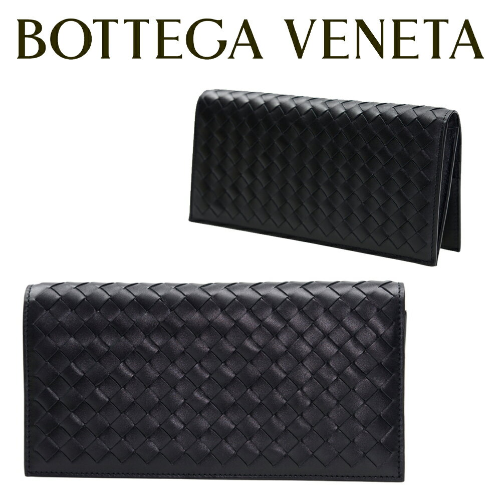 ボッテガ ヴェネタ BOTTEGA VENETA 二つ折り長財布 INTRECCIATO 356011 V4651 1000 イントレチャートレザー 海外輸入新古品